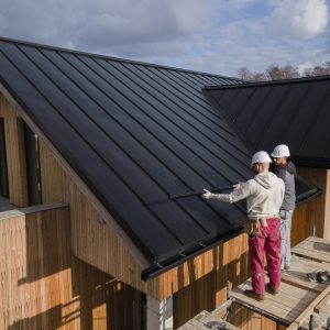 roofers working together with helmets