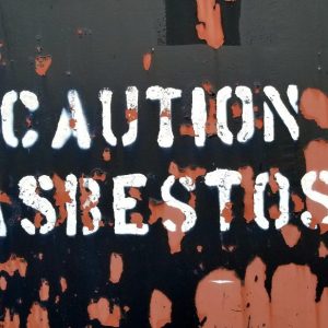 caution asbestos sign