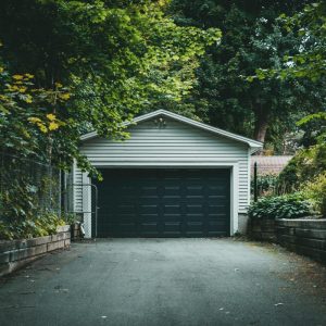 photo of garage door painted black