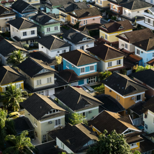 sky view of housing community