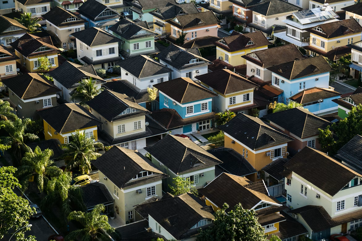 sky view of housing community