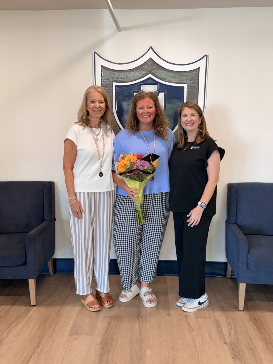 Pictured (l to r) are CCA Dean of Students/Guidance Counselor Lesley Cannada, CCA Teacher of the Year Anna Sherman and CCA Head of School Tyanne McCoy.