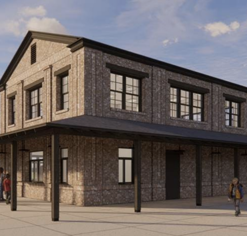 Rendering of what the completed concessions and restroom building at Traceway’s Softball 4-Plex will look like when the project is completed. The project is being funded by restaurant tax collections.