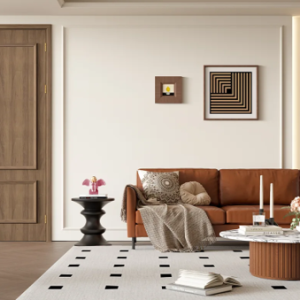 brown and beige living room