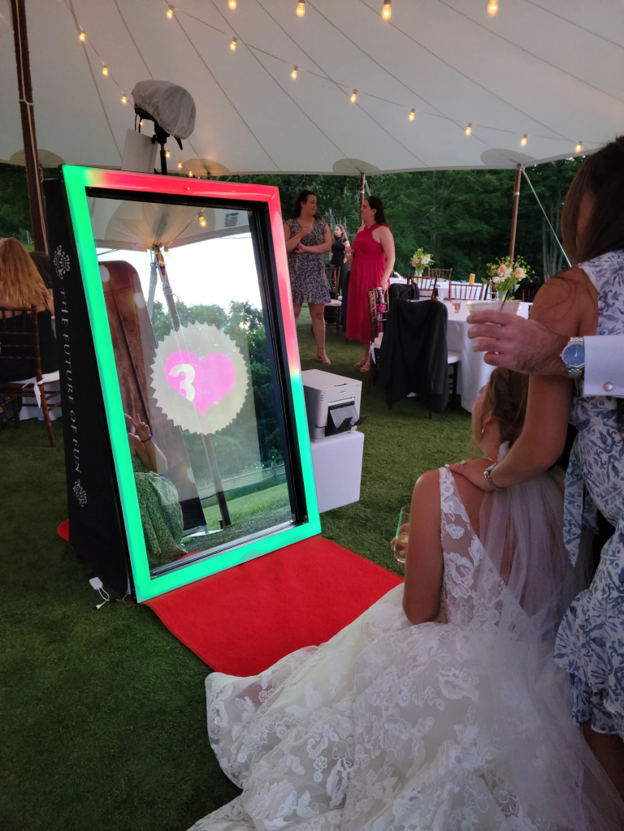 mirror camera at wedding