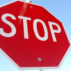 close up picture of a stop sign