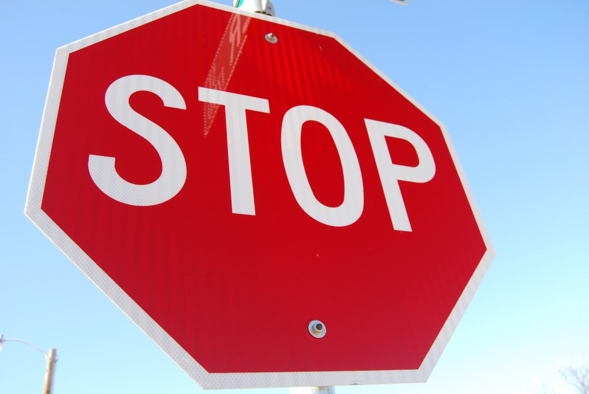 close up picture of a stop sign