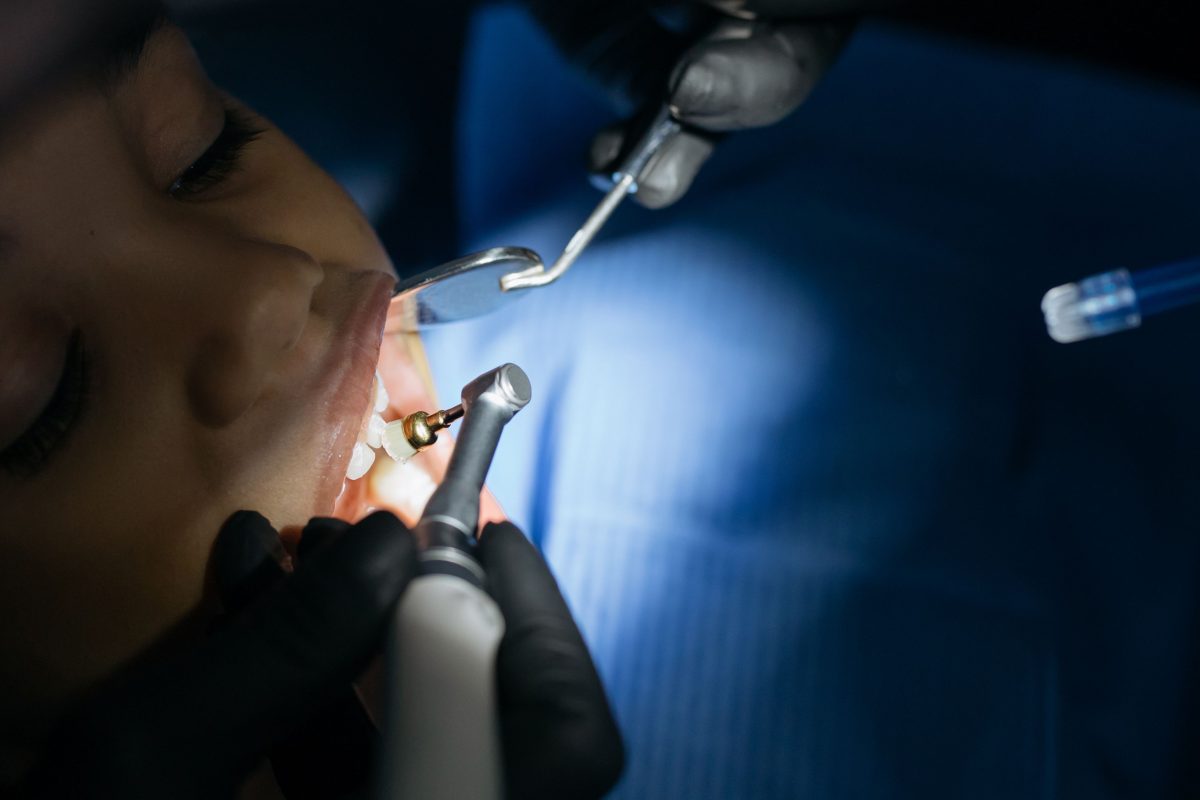 close up shot of a child getting a dental check up
