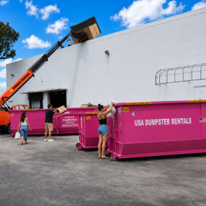 pink dumpsters