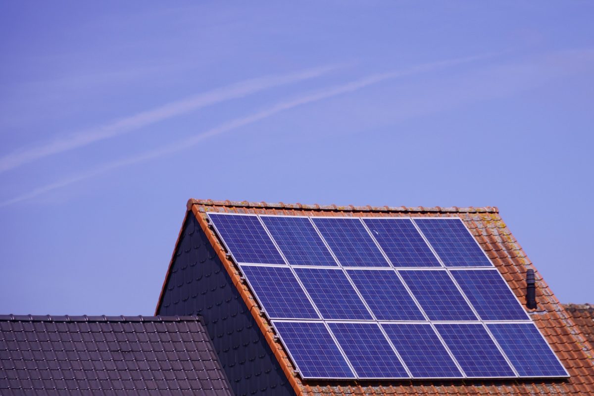 solar panels on house roof