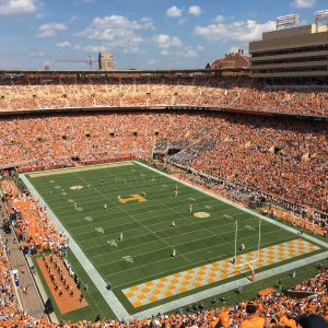 tennessee volunteer football stadium filled with people wearing orange