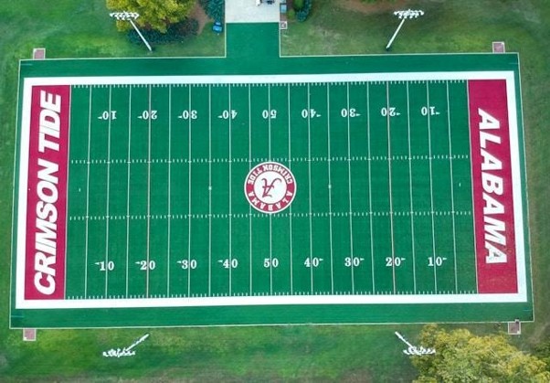 aerial view of alabama's football field