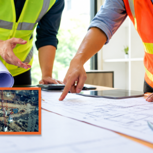 construction workers looking at plan