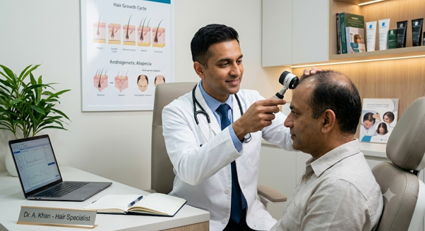 doctor taking a temperature on forehead