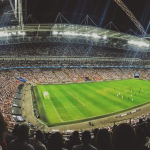 audience at a soccer stadium