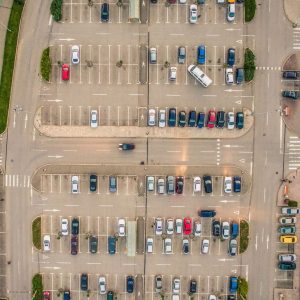 aerial view of parking lot