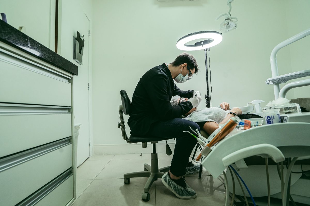 man having dental work done