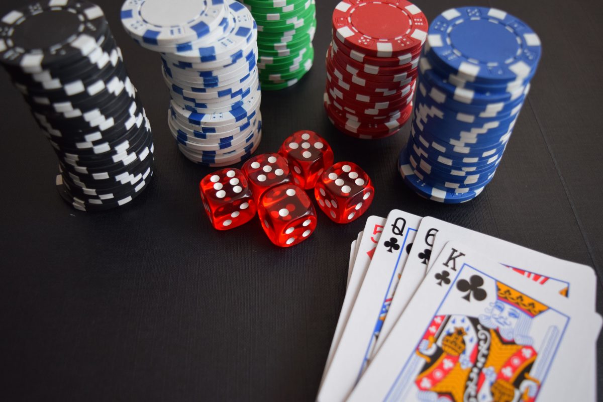 playing cards and poker chips