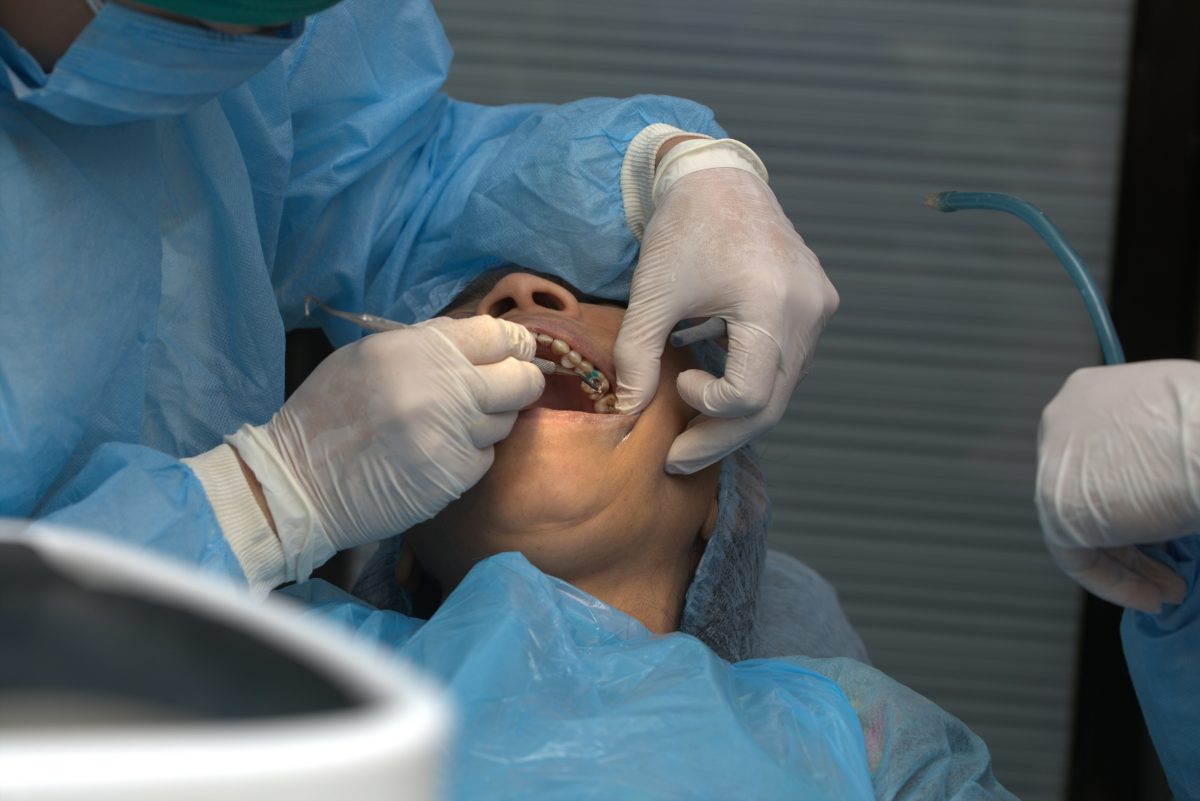 patient getting oral surgery