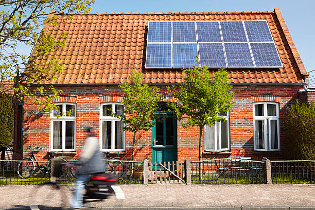 solar panels on brick house