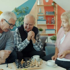seniors playing chess