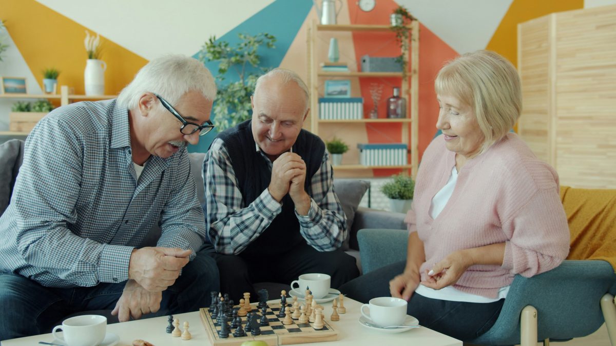 seniors playing chess