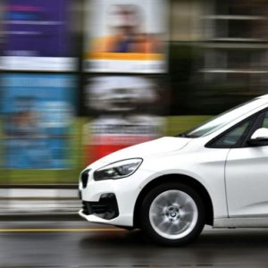 white car with blurred background
