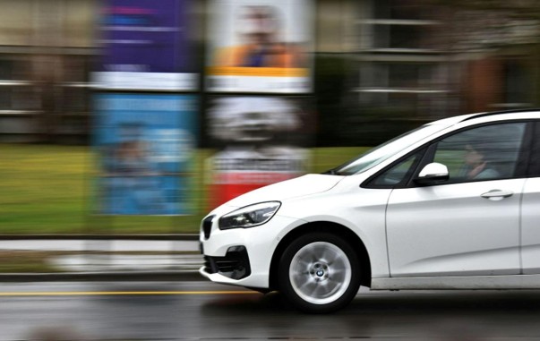 white car with blurred background