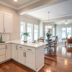 white wooden kitchen cabinets