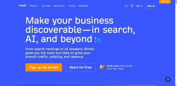 Ahrefs website screenshot
