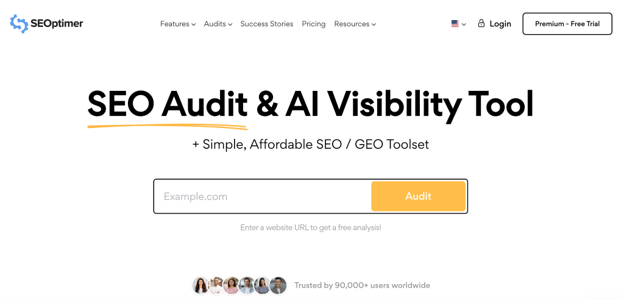 SEOptimer website screenshot
