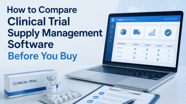 clinical trial graphic with laptop