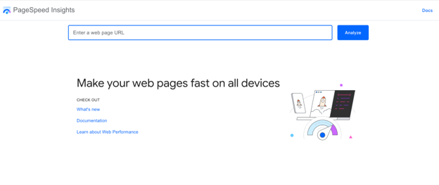 google page speed insights website screenshot