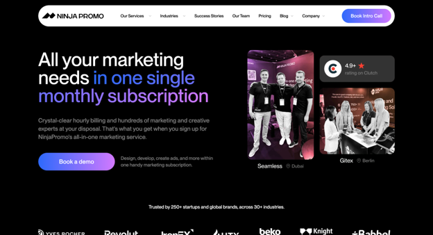 ninja promo website screenshot