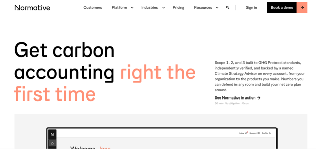 normative website screenshot
