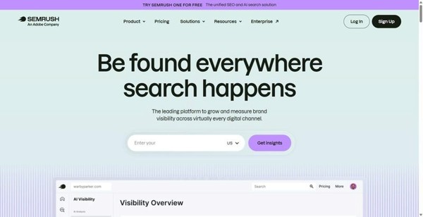 semrush website screenshot