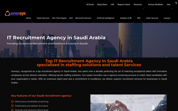 Avensys Consulting website screenshot