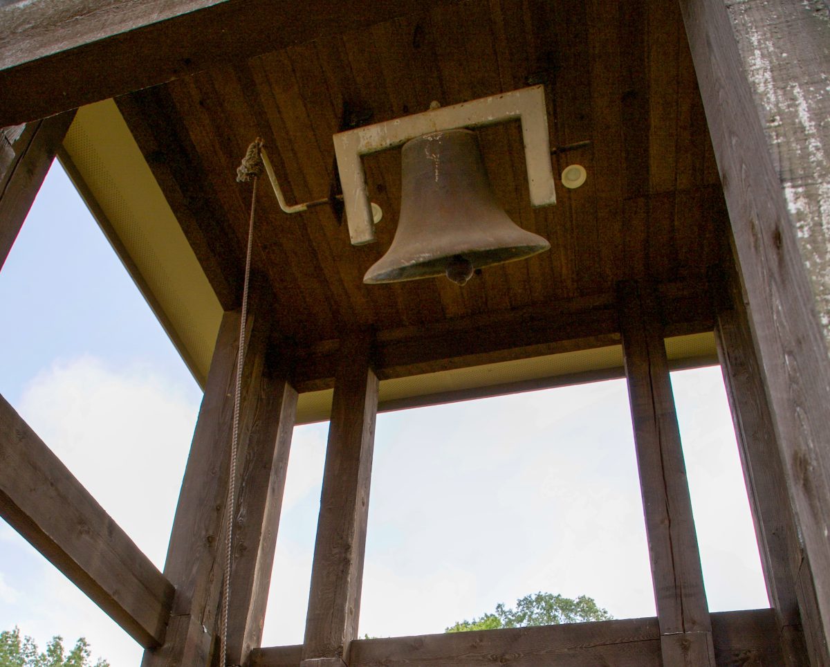 bell at train depot in clinton ms