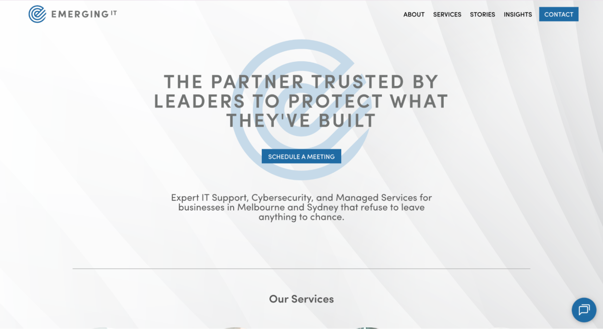 Emerging IT Website Screenshot
