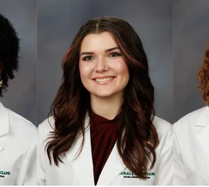 MC students, from left, Taylor Robinson, Emma Bruce and Bayvin Vosbrink, have been selected to participate in the 2026 cohort of the Mississippi Rural Physicians Scholarship Program.