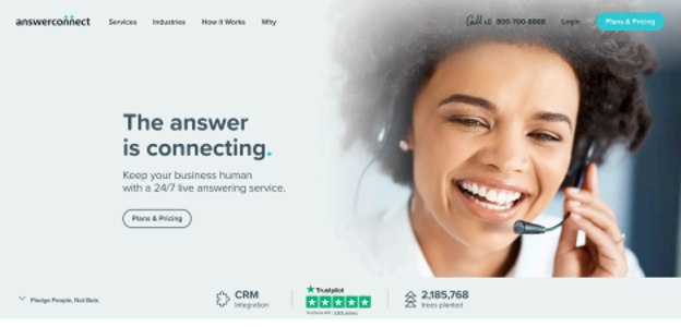 answer connect website screenshot