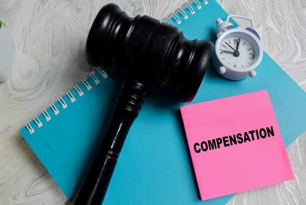 legal compensation and gavel