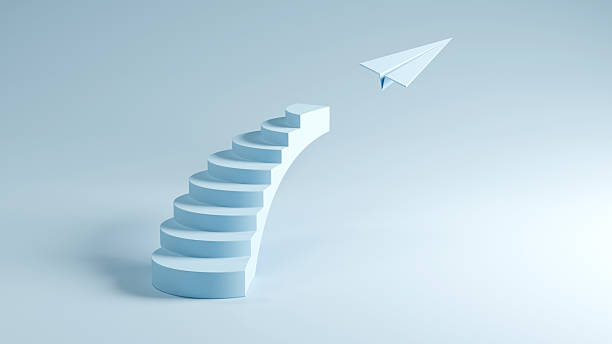 paper airplane and stairs