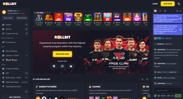 rollbit website screenshot