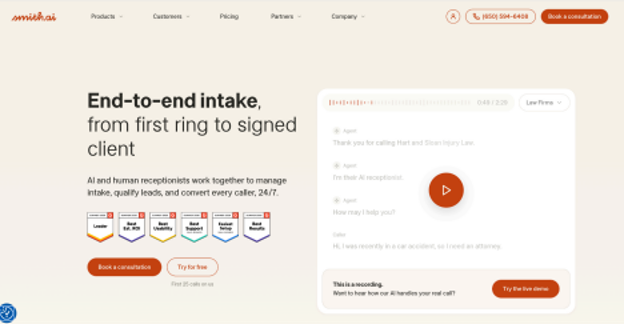 smith.ai website screenshot