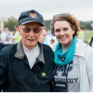 Joel K. “Hap” Hudson, pictured with Suzanne McDonough, MC professor of kinesiology and director of the Coach “Hap” Hudson 5K Run/Walk, will receive the 2026 Award of Service at MC's Bicentennial Homecoming.