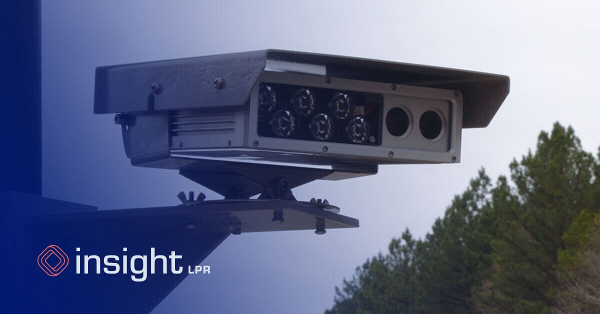 Insight LPR license plate reader camera against a blue sky