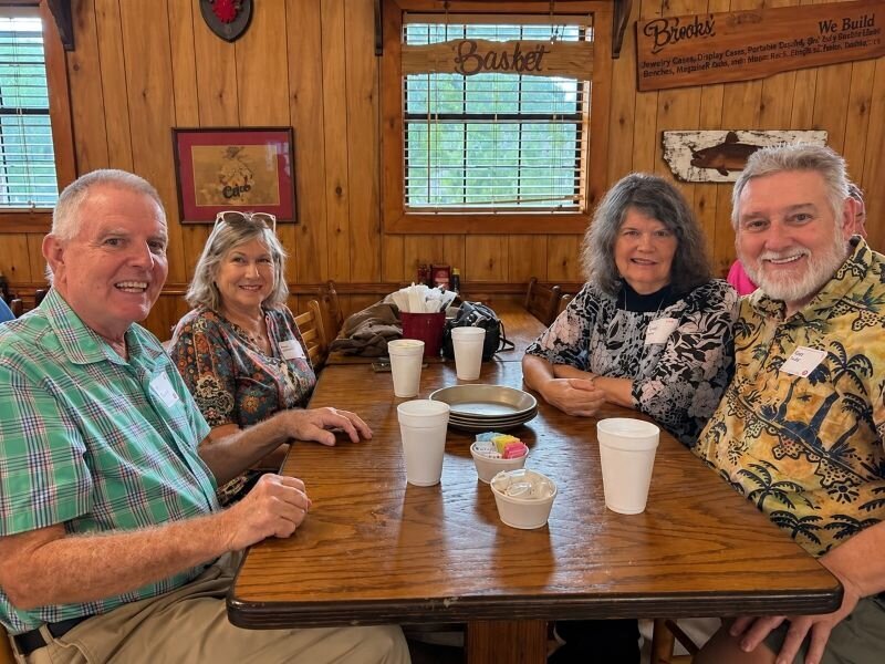Clinton High School alumni seated at long tables during the Fall CHS Alumni Quarterly Luncheon