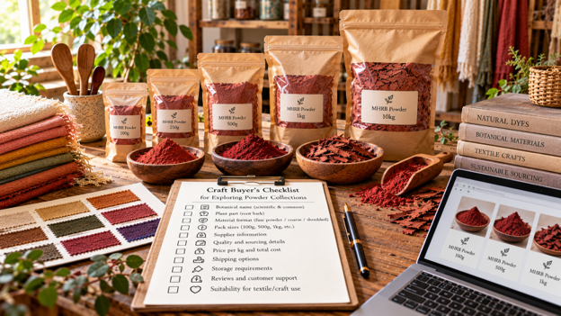 checklist laying on a table with lots of ingredients and red powder
