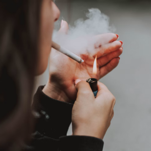 girl smoking a cigarette